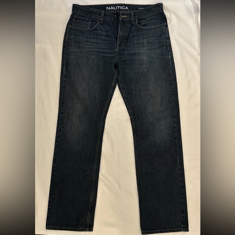 Nautica Men's Straight Leg Jeans in Dark Blue Wash 36x34